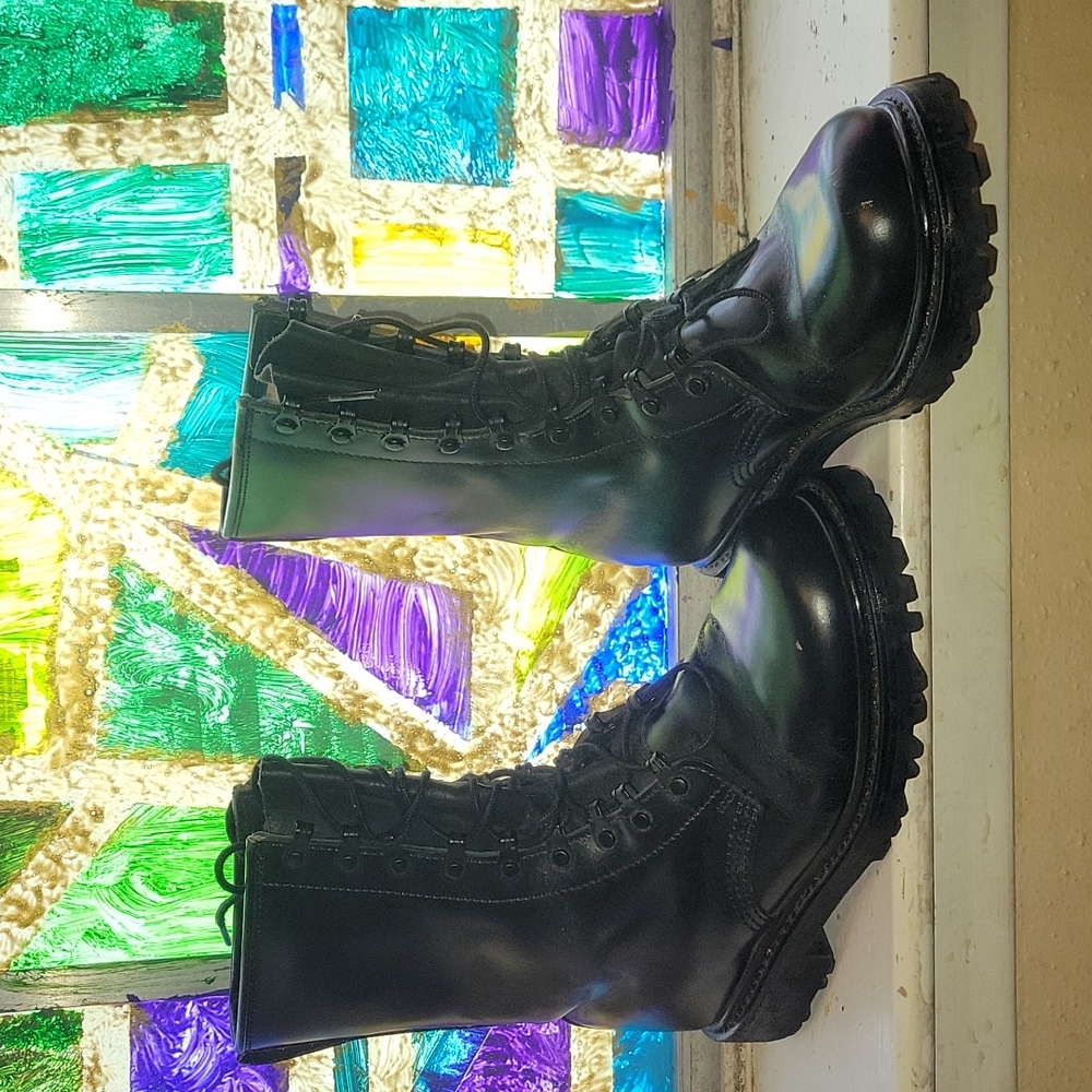 ETCHES LEDER mens black boots 6.5